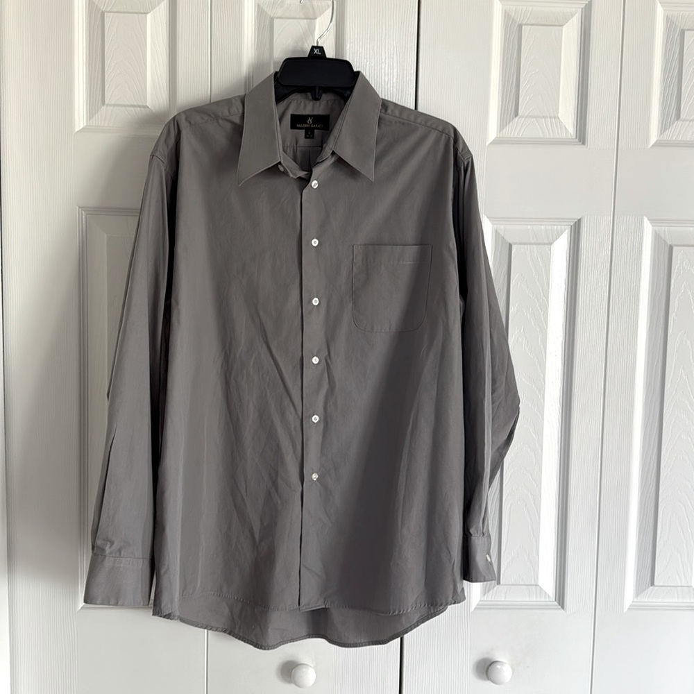 Valerio Garati Men's Button Down Dk. Gray Dress Shirt Size L - 16- 34/35